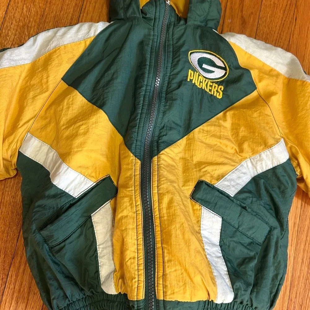 Vintage 1990s Youth Green Bay Packers Pullover NFL Football Jacket 4-5T